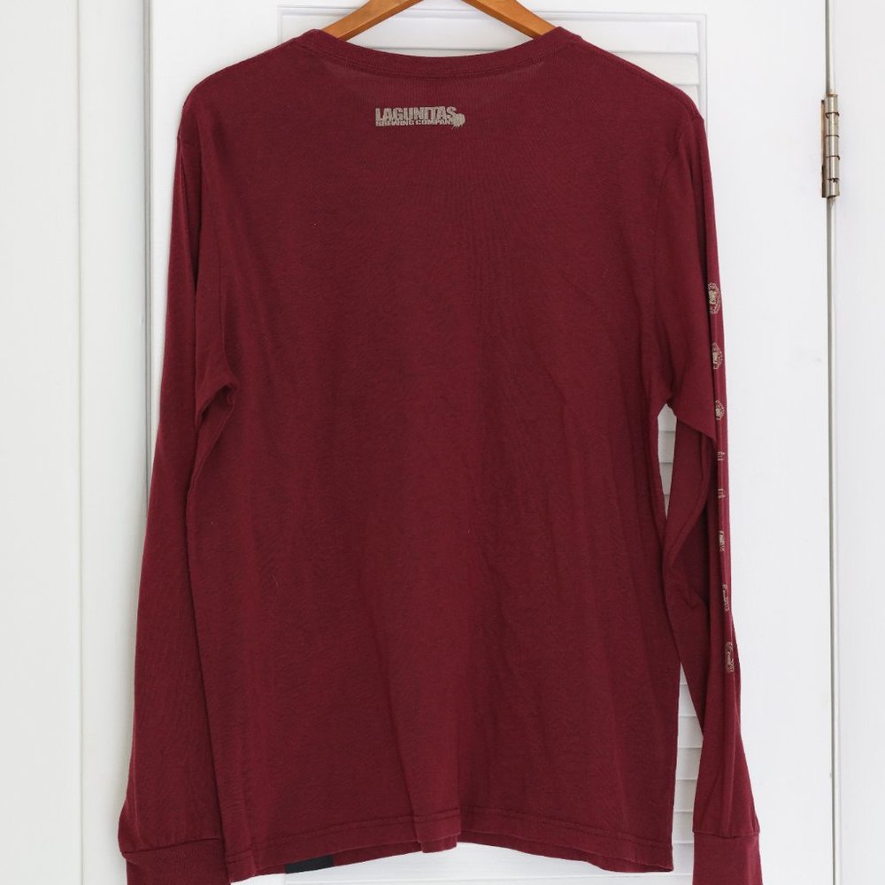 Men's Long Sleeve Lagunitas Burgundy Shirt - Picture 3 of 5